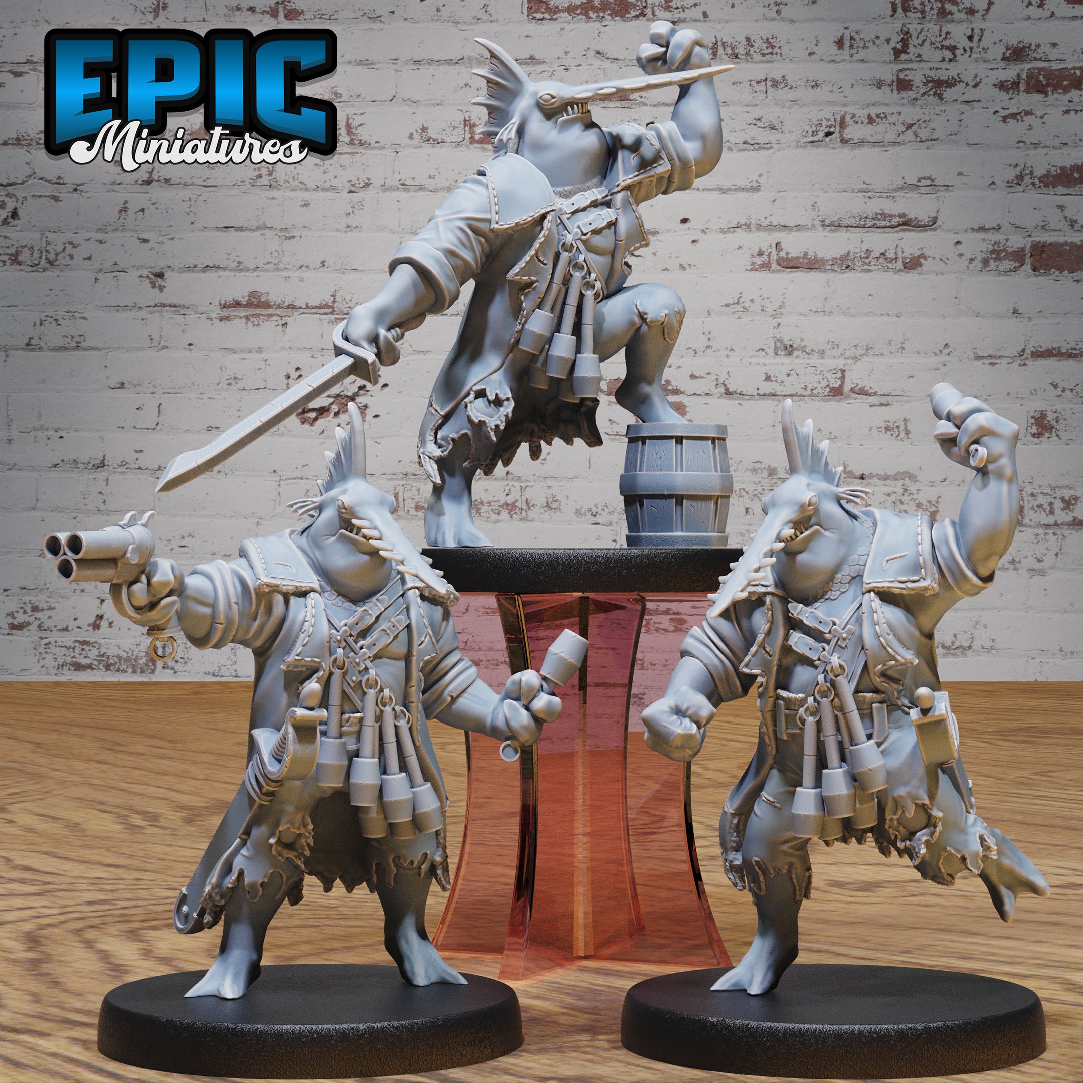 Sawhead Pirate Set / Sawfish Crew / Cursed Corsair Commander / Male Water Bandit / Ship Master / Sea Shark Human Hybrid / Underwater Fighter / Brave Warrior / Ocean Encounter